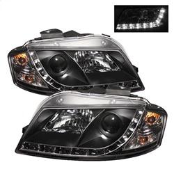 Spyder Auto Projector Headlights - Halogen - DRL - Black - High H1 - Low H7 for 2006-2008 Audi A3 Quattro - 5008510 - (2008 2007 2006)