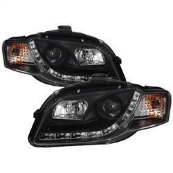 Spyder Auto Projector Headlights - Halogen - DRL - Black - High H1 - Low H1 for 2006-2008 Audi A4 - 5008572 - (2008 2007 2006)