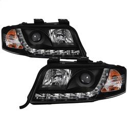 Spyder Auto Projector Headlights - Halogen - DRL - Black - High H1 - Low H1 for 2002-2004 Audi A6 Quattro - 5008657 - (2004 2003 2002)