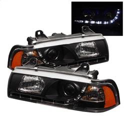 Spyder Auto 4DR Projector Headlights 1PC - DRL - Black - High H1 - Low H1 for 1994-1998 BMW 318i 4 - 5008794 - (1998 1997 1996 1995 1994)