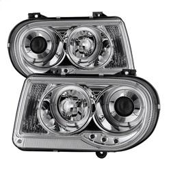 Spyder Auto Projector Headlights - LED Halo - LED - Chrome - High H1 for 2005-2010 Chrysler 300 C - 5009142 - (2010 2009 2008 2007 2006 2005)