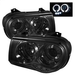 Spyder Auto Projector Headlights - LED Halo - LED - Smoke - High H1 for 2005-2010 Chrysler 300 C - 5009159 - (2010 2009 2008 2007 2006 2005)