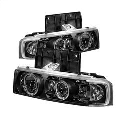 Spyder Auto Projector Headlights - LED Halo - Black - for 1995-2005 GMC Safari - 5009210 - (2005 2004 2003 2002 2001 2000 1999 1998 1997 1996 1995)