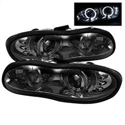 Spyder Auto Projector Headlights - LED Halo - LED - Smoke - Low H1 for 1998-2002 Chevrolet Camaro - 5009258 - (2002 2001 2000 1999 1998)