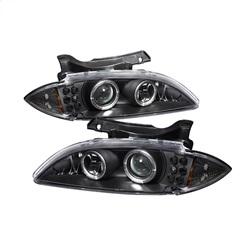 Spyder Auto Projector Headlights - LED Halo - replaceanle LEDs - Black - High H1 - Low H1 for 1995-1999 Chevrolet Cavalier - 5009265 - (1999 1998 1997 1996 1995)