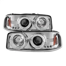 Spyder Auto Projector Headlights - LED Halo - LED - Chrome - for 2002-2006 GMC Sierra 1500 WT - 5009364 - (2006 2005 2004 2003 2002)