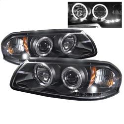 Spyder Auto Projector Headlights - LED Halo - LED - Black - High H1 - Low H1 for 2004-2005 Chevrolet Impala Base - 5009401 - (2005 2004)