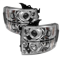 Spyder Auto Projector Headlights - LED Halo - LED - Chrome - High H1 - Low H1 for 2007-2014 Chevrolet Silverado 3500 HD - 5009500 - (2014 2013 2012 2011 2010 2009 2008 2007)