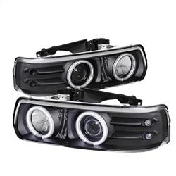 Spyder Auto Projector Headlights - CCFL Halo - LED - Black - Low H1 for 2000-2006 Chevrolet Suburban 2500 - 5009579 - (2006 2005 2004 2003 2002 2001 2000)