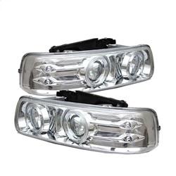 Spyder Auto Projector Headlights - LED Halo - LED - Chrome - Low H1 for 2000-2006 Chevrolet Suburban 2500 - 5009609 - (2006 2005 2004 2003 2002 2001 2000)