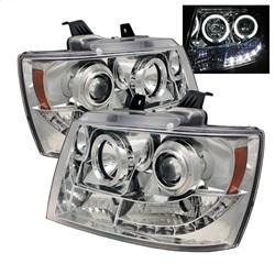 Spyder Auto Projector Headlights - LED Halo - LED - Chrome - High H1 - Low H1 for 2007-2014 Chevrolet Tahoe - 5009654 - (2014 2013 2012 2011 2010 2009 2008 2007)