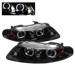 Spyder Auto Projector Headlights - LED Halo - LED - Black - High H1 - Low H1 for 1997-2000 Chrysler Sebring - 5009678 - (2000 1999 1998 1997)