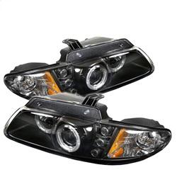 Spyder Auto Projector Headlights - LED Halo - LEDs- Black - High H1 - Low H1 for 1996-2000 Dodge Grand Caravan - 5009692 - (2000 1999 1998 1997 1996)