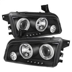 Spyder Auto Projector Headlights - Halogen - CCFL Halo - LED - Black - High H1 for 2006-2010 Dodge Charger - 5009715 - (2010 2009 2008 2007 2006)