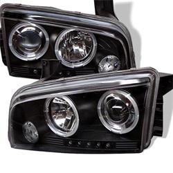 Spyder Auto Projector Headlights - Halogen - LED Halo - LED - Black - High H1 for 2006-2010 Dodge Charger - 5009739 - (2010 2009 2008 2007 2006)