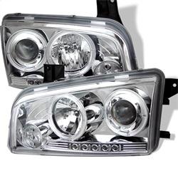 Spyder Auto Projector Headlights - Halogen - LED Halo - LED - Chrome - High H1 for 2006-2010 Dodge Charger - 5009746 - (2010 2009 2008 2007 2006)