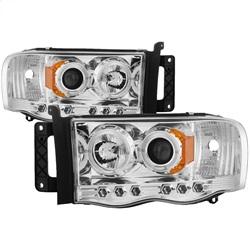 Spyder Auto Projector Headlights - LED Halo - LED - Chrome - High H1 - Low H1 for 2003-2005 Dodge Ram 3500 - 5009982 - (2005 2004 2003)