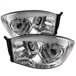 Spyder Auto Projector Headlights - LED Halo - LED - Chrome - High H1 - Low H1 for 2006-2009 Dodge Ram 3500 - 5010018 - (2009 2008 2007 2006)