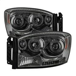 Spyder Auto Projector Headlights - LED Halo - LED - Smoke - High H1 - Low H1 for 2006-2009 Dodge Ram 3500 - 5010025 - (2009 2008 2007 2006)