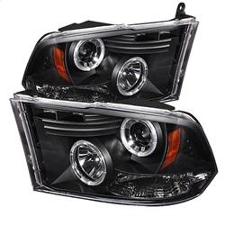 Spyder Auto Projector Headlights - Halogen - LED Halo - LED - Black - Low H1 for 2011-2016 Ram 3500 - 5010032 - (2016 2015 2014 2013 2012 2011)