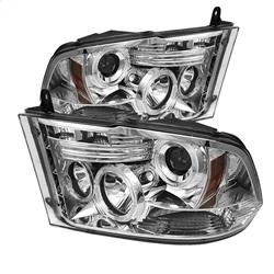 Spyder Auto Projector Headlights - Halogen - LED Halo - LED - Chrome - Low H1 for 2009-2010 Dodge Ram 1500 - 5010049 - (2010 2009)