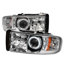 Spyder Auto Ram Sport - Projector Headlights - CCFL Halo - LED - Chrome for 1997-2001 Dodge Ram 1500 Sport - 5010070 - (2001 2000 1999 1998 1997)