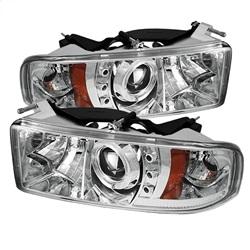 Spyder Auto Ram Sport - Projector Headlights - LED Halo - LED - Chrome - High 9005 - Low H1 for 1997-2001 Dodge Ram 1500 ST - 5010094 - (2001 2000 1999 1998 1997)