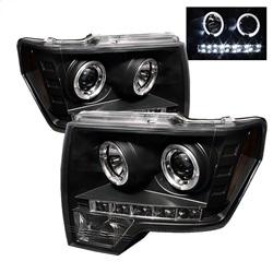 Spyder Auto Projector Headlights - Halogen - LED Halo - LED - Black - High H1 - Low H1 for 2009-2009 Ford F-150 - 5010230 - (2009)