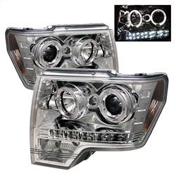 Spyder Auto Projector Headlights - Halogen - LED Halo - LED - Chrome - High H1 - Low H1 for 2011-2011 Ford F-150 Lariat Limited - 5010247 - (2011)