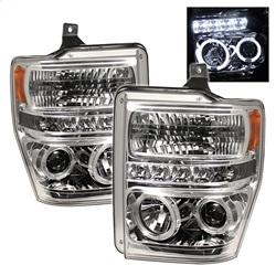 Spyder Auto Projector Headlights - LED Halo - LED - Chrome - High H1 - Low H1 for 2008-2010 Ford F-350 Super Duty - 5010582 - (2010 2009 2008)