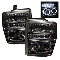 Spyder Auto Projector Headlights - LED Halo - LED - Smoke - High H1 - Low H1 for 2009-2010 Ford F-450 Super Duty XLT - 5010599 - (2010 2009)