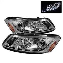 Spyder Auto Projector Headlights- LED Halo - DRL - Chrome - High H1 - Low H1 for 2008-2012 Honda Accord LX-P Sedan - 5010674 - (2012 2011 2010 2009 2008)