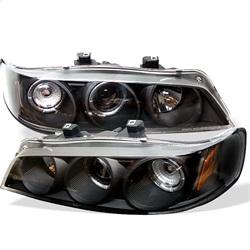 Spyder Auto 1PC Projector Headlights - LED Halo - Amber Reflector - Black for 1996-1997 Honda Accord Value Package - 5010698 - (1997 1996)