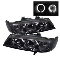 Spyder Auto 1PC Projector Headlights - LED Halo - Amber Reflector - Smoke for 1996-1997 Honda Accord Value Package - 5010711 - (1997 1996)