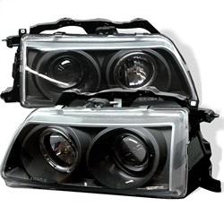 Spyder Auto Projector Headlights - LED Halo - Black - High H1 - Low H1 for 1989-1989 Honda Civic Si - 5010803 - (1989)