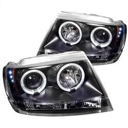 Spyder Auto Projector Headlights - LED Halo - LED - Black - for 2002-2004 Jeep Grand Cherokee Overland - 5011145 - (2004 2003 2002)