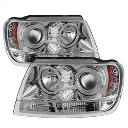 Spyder Auto Projector Headlights - LED Halo - LED - Chrome - for 2002-2004 Jeep Grand Cherokee Overland - 5011152 - (2004 2003 2002)