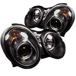 Spyder Auto Projector Headlights - Halogen - LED Halo - Black - High H1 - Low H7 for 2001-2002 Mercedes-Benz CLK55 AMG - 5011176 - (2002 2001)