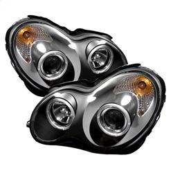 Spyder Auto Projector Headlights - Halogen - LED Halo - Black - High H1 - Low H7 for 2004-2005 Mercedes-Benz C230 Sedan - 5011251 - (2005 2004)