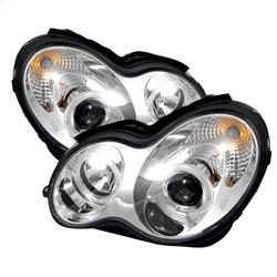 Spyder Auto Projector Headlights - Halogen - LED Halo - Chrome - High H1 - Low H7 for 2004-2005 Mercedes-Benz C230 Sedan - 5011268 - (2005 2004)