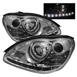 Spyder Auto Projector Headlights - Halogen - DRL - Chrome - High H1 - Low H7 for 2001-2006 Mercedes-Benz S600 - 5011329 - (2006 2005 2004 2003 2002 2001)