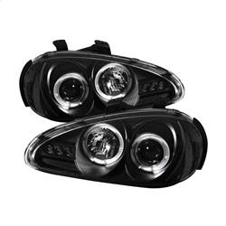 Spyder Auto Projector Headlights - LED Halo - LED - Black - High H1 - Low H1 for 1992-1996 Mazda MX-3 - 5011503 - (1996 1995 1994 1993 1992)