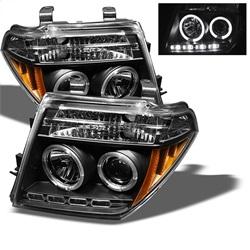 Spyder Auto Projector Headlights - LED Halo - LED - Black - High H1 - Low H1 for 2005-2007 Nissan Pathfinder - 5011527 - (2007 2006 2005)