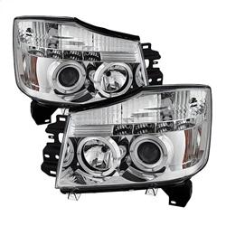 Spyder Auto Projector Headlights - LED Halo - LED - Chrome - High H1 for 2004-2015 Nissan Titan - 5011589 - (2015 2014 2013 2012 2011 2010 2009 2008 2007 2006 2005 2004)