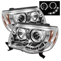 Spyder Auto Projector Headlights - LED Halo - LED - Chrome - High H1 - Low H1 for 2005-2011 Toyota Tacoma - 5011923 - (2011 2010 2009 2008 2007 2006 2005)