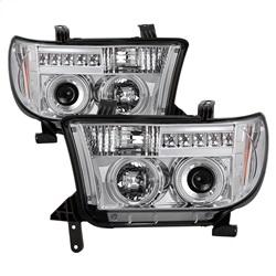 Spyder Auto Projector Headlights - LED Halo - LED - Chrome for 2008-2013 Toyota Sequoia - 5012036 - (2013 2012 2011 2010 2009 2008)