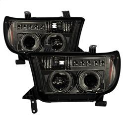 Spyder Auto Projector Headlights - LED Halo - LED - Smoke for 2008-2013 Toyota Sequoia - 5012043 - (2013 2012 2011 2010 2009 2008)