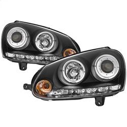 Spyder Auto Projector Headlights - Halogen - LED Halo - DRL - Black - High H1 - Low H1 for 2006-2009 Volkswagen GTI - 5012098 - (2009 2008 2007 2006)