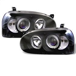 Spyder Auto Projector Headlights - LED Halo - Black - High H1 - Low H1 for 1995-1995 Volkswagen Golf City - 5012135 - (1995)