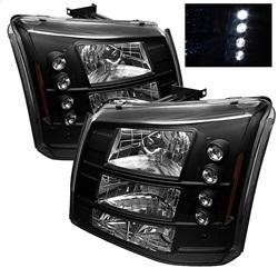 Spyder Auto Crystal Headlights - Black for 2003-2004 Chevrolet Silverado 2500 - 5012395 - (2004 2003)